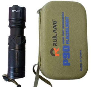 Ruilang P90 Multifunctional  Flashlight With 1Km Range And Long Lasting Backup Torch 8800mAh Rechargeable Cell Included
